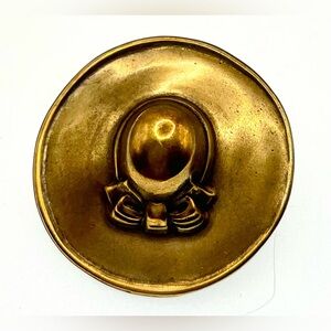 3 for $30 Vintage Brass Bonnet Hat Lapel Pin Brooch Stamped Brass